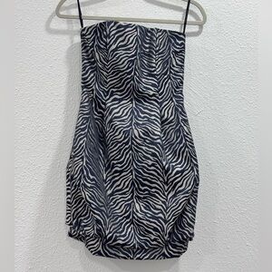 Jessica McClintock Bubble Zebra Strapless Dress